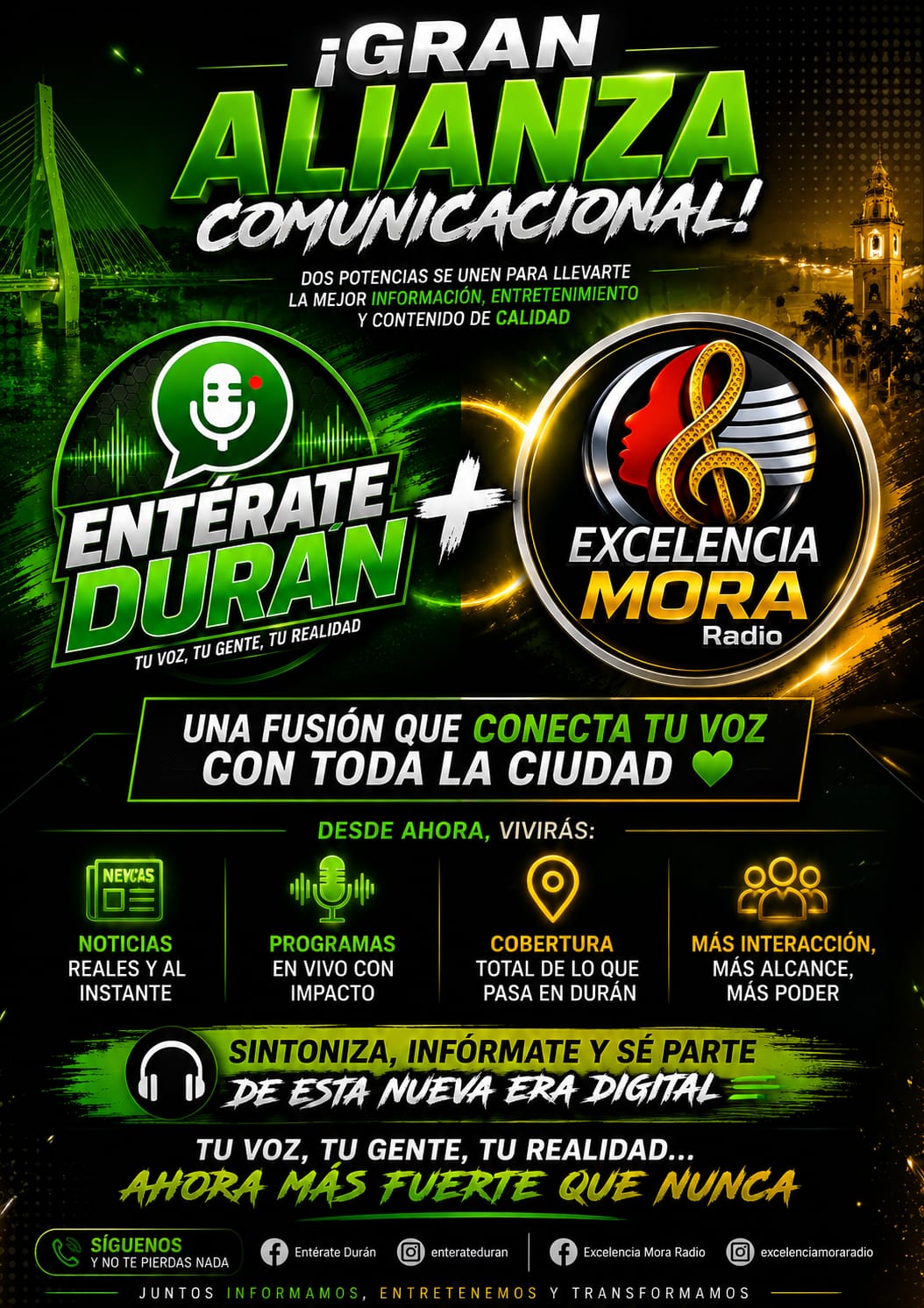Alianza Comunicacional entre Entérate Durán y Mora Radio Online