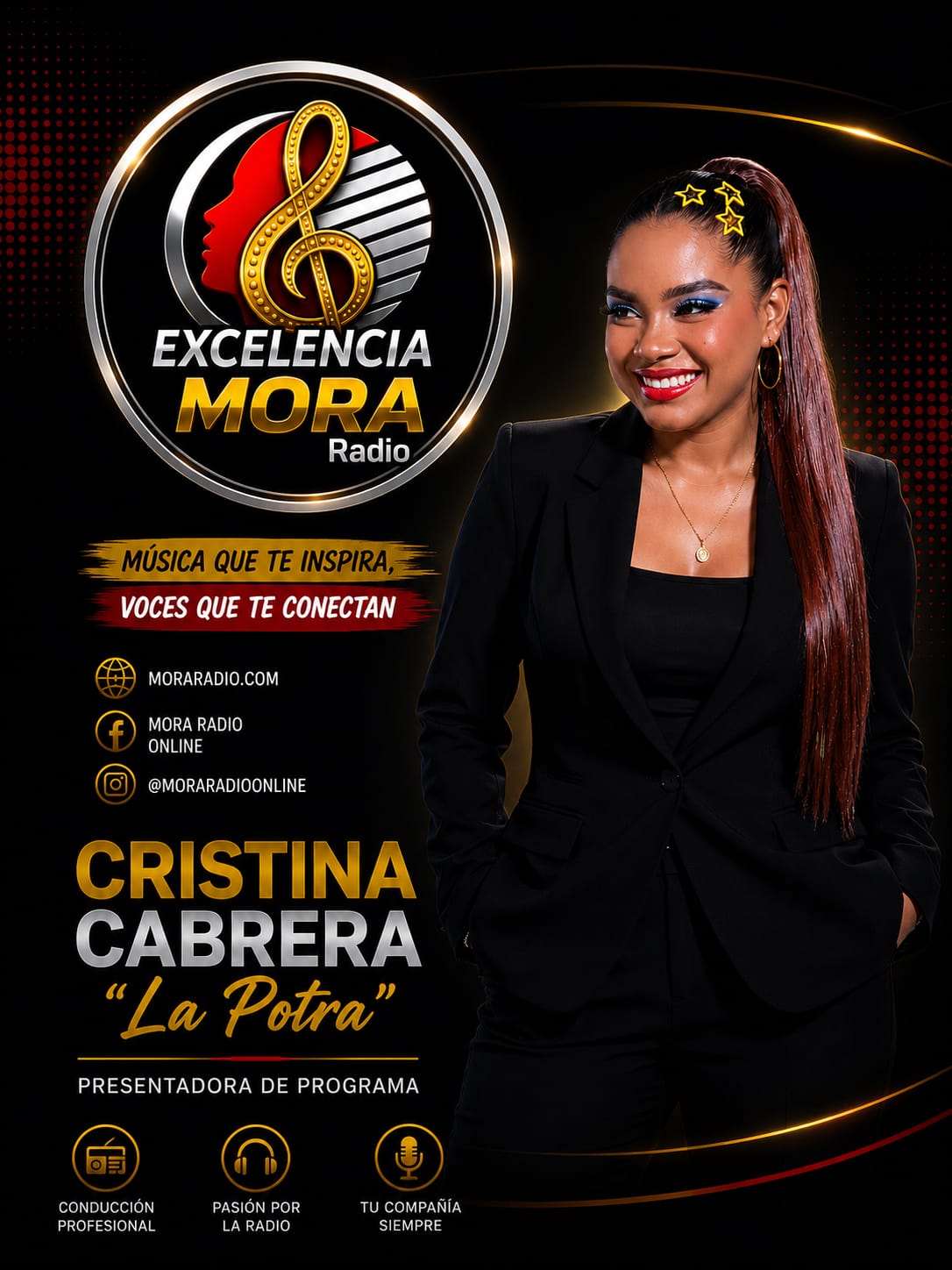 Cristina Cabrera La Potra equipo de Mora Radio Online