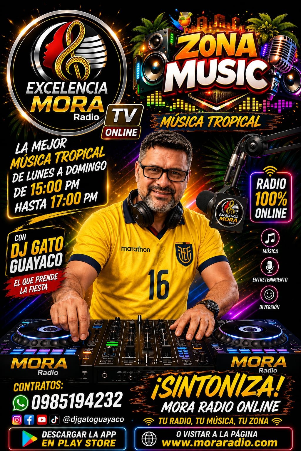DJ Gato Guayaco, Richard Salinas, integrante de Mora Radio Online